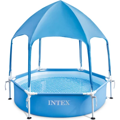 Abbildung von Ø 183 x 38 cm Intex Metallrahmen Pool mit UV Überdachung