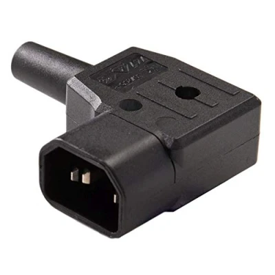 Abbildung von PremiumCord Netzanschluss 230V Stecker abgewinkelt 90, 10A, IEC C14, Farbe schwarz