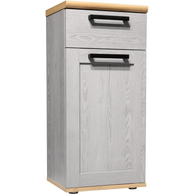 Abbildung von BERGEN Badezimmer Kommode in Grau, Artisan Eiche Optik Badezimmerschrank Bad Schrank mit viel Stauraum 38 x 82 31 cm (B/H/T)