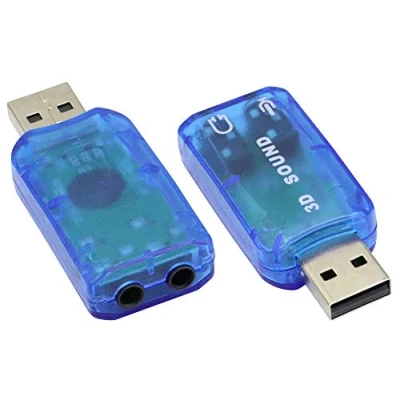 Abbildung von zdyCGTime Externe 5.1 USB Stereo Soundkarte,USB 2.0 zu 3D Virtual Kanal Audioadapter,Mit 3,5mm Mic In und Audio Out Anschlüssen,Kompatibel mit Windows Mac,PC,Notebook.(Blau)