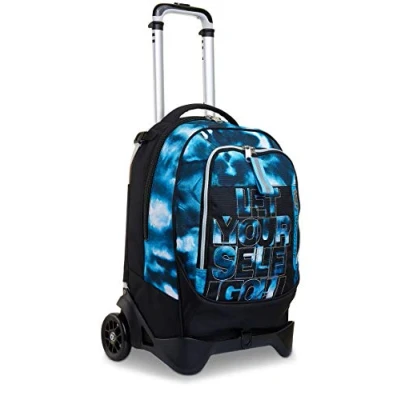 Abbildung von Seven TROLLEY, Rucksack mit Trolleyfunktion, Schulranzen Rollen, 3 in 1, Abnehmbarer Rucksack, ab 1. Klasse, für Schule, Gymnasium, Reisen&amp;Freizeit, Mädchen&amp;Jungen, blau, JACK 2WD DIP &amp; SKY