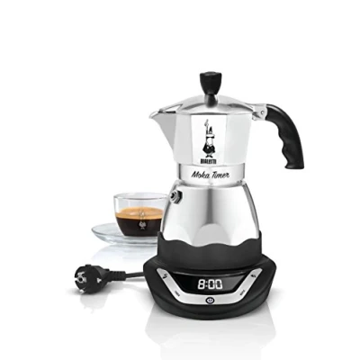 Abbildung von Bialetti Moka Timer, Elektrische Espressokanne, Gemahlener Kaffee, Schwarz, Silber