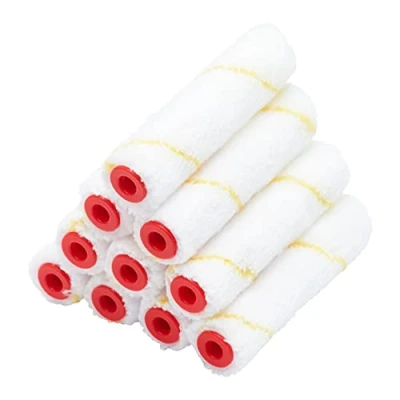 Abbildung von ProDec Advance 10er Pack 100 mm Kurzflor Mikrofaser Mini Farbroller für eine glatte Oberfläche mit Emulsion, Glanz, Satin, Lack, Holzbeize an Wänden, Decken, Fußleisten, Fensterbänken und Türen