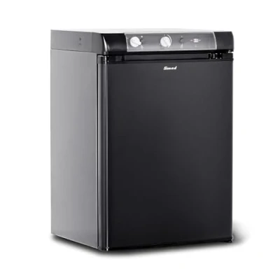 Abbildung von Smad Gas Kühlschrank, 60L, Camping Kühlschrank 12V 230V, Leiser Wohnwagen für Camping, Reisen, Picknick, Wohnmobil, Van, LKW, Schwarz
