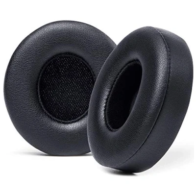 Abbildung von WC Extra Dicke Ersatz Ohrpolster für Beats Solo 2 &amp; 3 Wireless On Ear Kopfhörer von Wicked Cushions Weiches Leder, luxuriöser Memory Schaum, starker Klebstoff Black