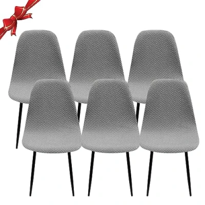 Abbildung von Jaotto Stuhlhussen 6er Set Strech, Esszimmerstühle Bezug Universal Waschbar Abnehmbare,Elegante Stuhlbezug Stuhlabdeckung Antirutsch, Küchenstühle für Büro Esszimmer Wohnzimmer,Diagonale#Blassgrau