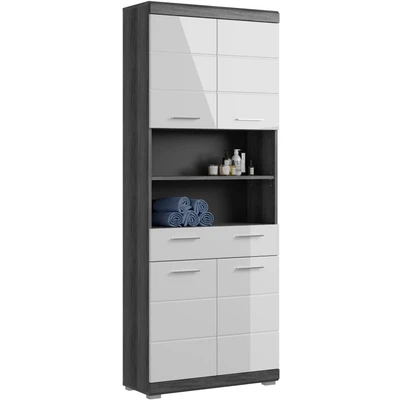 Abbildung von INOSIGN Hochschrank &quot;Siena&quot;, Badschrank, 4 Türen, 1 Schubkasten, 2 offene Fächer, Breite 74 cm