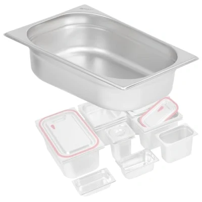 Abbildung von Mahlzeit Thermobehälter GN Behälter 1/2, Höhe 100 mm, Edelstahl Gastronomiebehälter, Edelstahl, für Chafing Dish