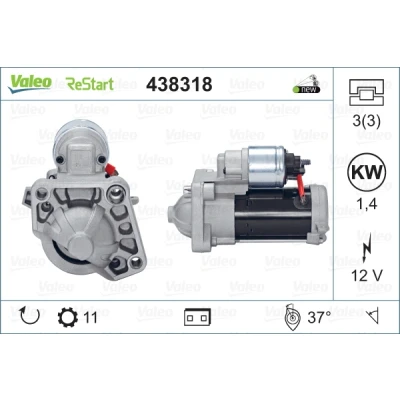 Abbildung von VALEO NEW STOP&amp;START ORIGINAL PART 438318 Anlasser 12 1,4 11 VOLVO: V70 3, XC60 I, V60 I