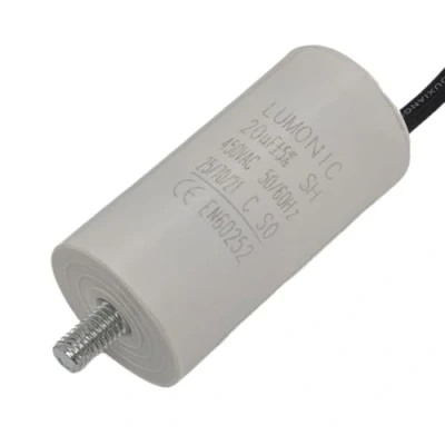 Abbildung von Lumonic Anlaufkondensator mit Kabel 25cm I 20µF 450V 38x75mm 20uF Motorkondensator Kunststoffgehäuse Betriebskondensator für Pumpen, Ras