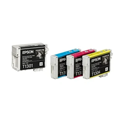 Abbildung von Epson T1301 schwarz + T1306 Cyan, Magenta, gelb Original Tintenpatronen für StylusOffice BX320, BX525, Workforce WF3010, WF7525
