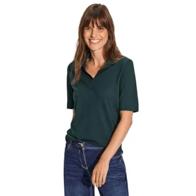 Abbildung von Cecil PIQUÉE Poloshirt Poloshirt, Damen, Größe: Small, Grün