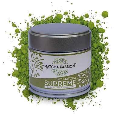 Abbildung von Matcha PASSION Bio Supreme 30g Pulver Zeremonie Qualität, Kagoshima Japan purer Genuß Usucha und Koicha geeignet Vegan Superfood