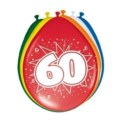 Abbildung von Luftballons 60 Jahre 8 Stücke