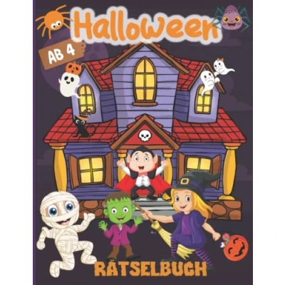 Abbildung von Halloween Rätselbuch für Kinder Ab 4 Jahre: Rätselblock Labyrinthe, Schwungübungen, Schneiden, Logikrätsel, Zählspiele und vieles mehr! Mädchen Jungen