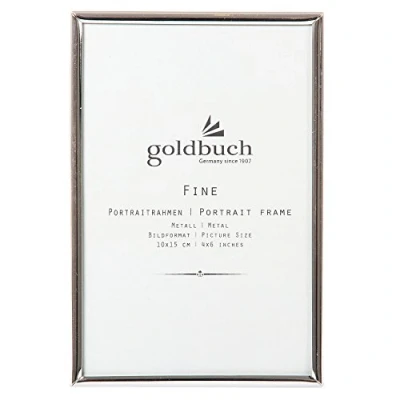 Abbildung von goldbuch 960262 Portraitrahmen Fine, Bilderrahmen für Fotos und Bilder im 10 x 15cm Format, Fotorahmen, Portrait Frame aus Metall, Foto Rahmen Silber