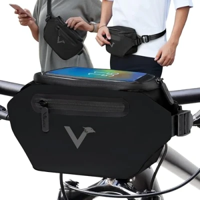 Abbildung von Valkental® x KLICKfix® 3in1 Fahrradtasche Lenker Vollreflektierend &amp; Wasserfest Geeignet als Lenkertasche Bauchtasche 4L Volumen Fahrrad KLICKfix Ebike