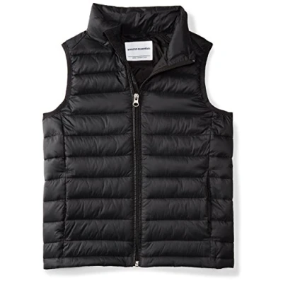 Abbildung von Amazon Essentials Jungen Leichte, Wasserbeständige Pufferweste, Verstaubar, Schwarz, 10 Jahre
