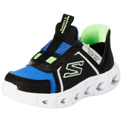 Abbildung von Skechers Jungen Sneaker, Schwarz Synthetik Textil Blau Limette Silv, 5 UK EU