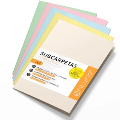Abbildung von Schnellhefter Pappe A4, Mappen für Dokumente 180g, Klassifizierungsmappe Unterlagen, Packung mit 15 Stabilen Schnellheftern in Verschiedenen Farben und Archivierung Ofituria (Weiche Mischung)