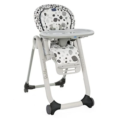 Abbildung von Chicco Polly Progres5 Verstellbarer Hochstuhl ab Geburt bis 3 Jahre (15 kg), Baby mit Liegefunktion und Sitzerhöhung, 4 Rädern Kompakter Schließung