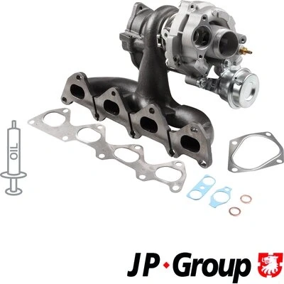 Abbildung von JP GROUP 1117403000 Turbolader Abgasturbolader inkl. Dichtungssatz VOLKSWAGEN: Golf 6, Touran I, 5 Variant, SEAT: Alhambra II, Ibiza 4 Schrägheck