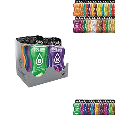 Abbildung von Bolero Drinks Kennenlernpaket STICKS MIX 74x3g erfrischendes zuckerfreies Getränkepulver mit Stevia gesüßt Vitamin C für Diabetiker ein gesünderes Getränk Familie und Freunde