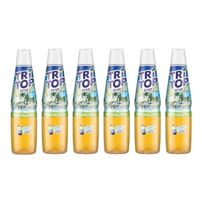 Abbildung von TRi TOP Holunderblüte kalorienarmer Sirup für Erfrischungsgetränk, Cocktails oder Süßspeisen wenig Zucker [6 x 600ml]