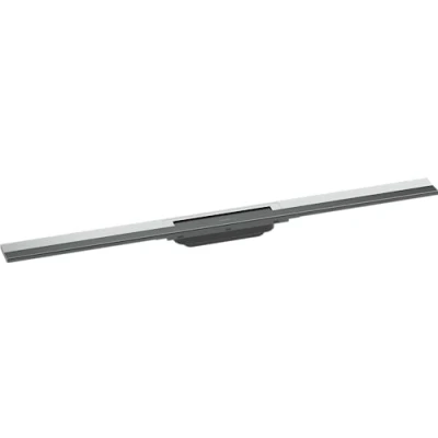 Abbildung von hansgrohe Fertigset Duschrinne RainDrain Flex, Abflussrinne 900mm, Bodenablauf Dusche kürzbar, Chrom