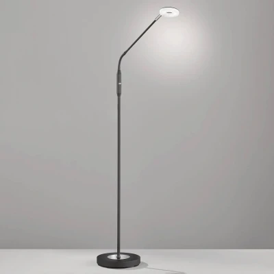 Abbildung von Fischer &amp; Honsel Stehleuchte, Dent sandschwarz chromfarben H: 135,00 cm, D: 22,00 cm stufenlos dimmbar CCT 3 Stufen 1x LED 7,5 Watt 2700/3350 / 4000 820 lm EEG: F 40405