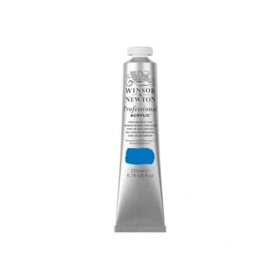 Abbildung von Winsor &amp; Newton 2337139 Professional Acrylfarbe in Künstlerqualität, hohe Farbbrillanz Deckkraft, Archivqualität, 200ml Tube Cölinblau Farbton