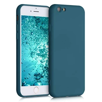 Abbildung von kwmobile Hülle kompatibel mit Apple iPhone 6 / 6S gummierte TPU Silikon Handyhülle Schutzhülle für kabelloses Laden Case in Petrol matt