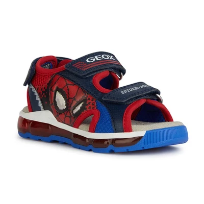 Abbildung von Geox Marvel Spiderman Android BOY Lights Riemensandalette für Kinder, Größe: 27, Navy/red Schuhe
