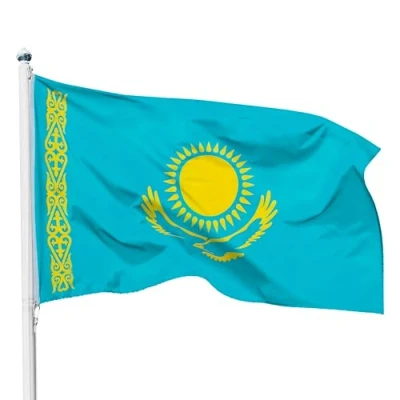 Abbildung von PHENO FLAGS Flagge Kasachstan 90x150cm, Dekoration für Fans, Hissfahne Drinnen und Draußen