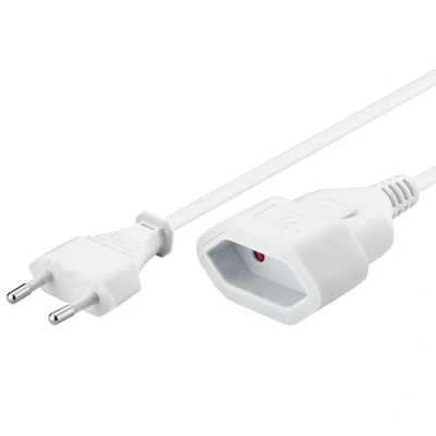 Abbildung von Goobay 50507 Stromkabel Verlängerung 2 polig Euro Netzkabel Eurostecker Typ C universelles Eurokabel Flachstecker Schwarz Verlängerungskabel 3m