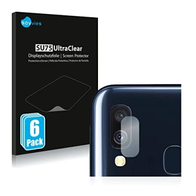 Abbildung von Savvies 6 Stück Schutzfolie für Samsung Galaxy A40 (NUR Kameraschutz) Displayschutz Folie Ultra Transparent