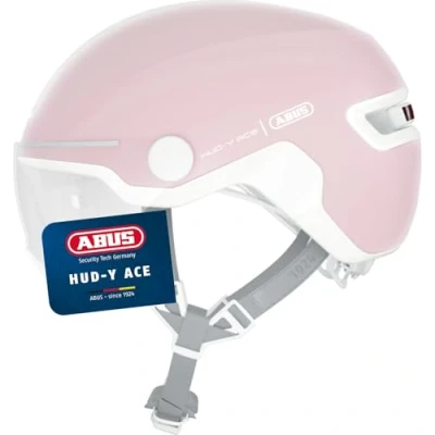 Abbildung von ABUS Stadthelm HUD Y ACE stylischer Fahrradhelm mit Visier und magnetischem, aufladbarem LED Rücklicht für Damen Herren Pure Rose, Größe L