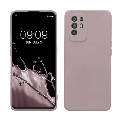 Abbildung von kwmobile Slim Case kompatibel mit Oppo A94 (5G) Hülle Handyhülle aus Silikon in Nude Lilac