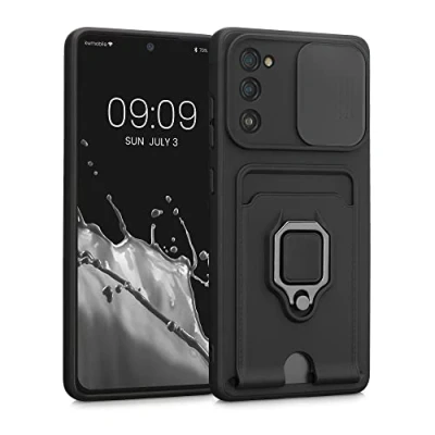 Abbildung von kwmobile Handyhülle kompatibel mit Samsung Galaxy S20 FE Softcase Kameraschutz Kartenfach Schwarz