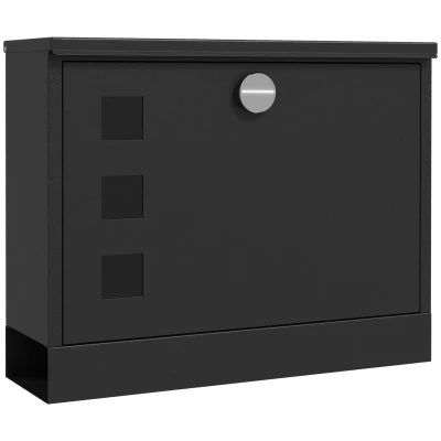 Abbildung von HOMCOM Briefkasten Postkasten mit 2 Schlüssel, Wandbriefkasten Zeitungsfach (Postfach, 1 St., Posteingang), Wasserabweisend, 36,5 x 11,5 29 cm, Schwarz