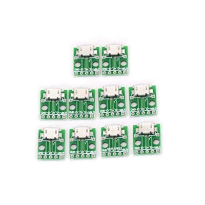 Abbildung von ARCELI 10 stücke Micro USB DIP Adapter 5pin Buchse B Typ PCB Converter Breadboard 01 Schalterplatine