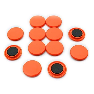 Abbildung von Große Orangenplanungsbüro Magnete Für Kühlschrank, Whiteboard, Notizboard 40mm x 8mm Hoch Pack von 120