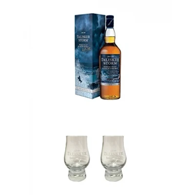 Abbildung von Talisker Storm Isle of Skye Single Malt Whisky 0,7 Liter + Glas mit Eichstrich 4 cl