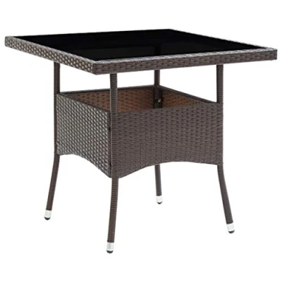 Abbildung von vidaXL Garten Esstisch für 4 Personen Gartentisch Terrassentisch Balkontisch Gartenmöbel Tisch Rattantisch Outdoor Braun Poly Rattan