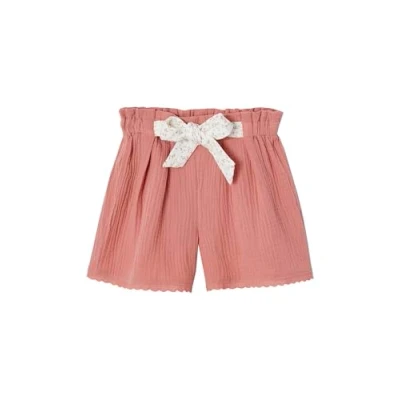 Abbildung von VERTBAUDET Shorts aus Baumwollgaze für Mädchen, altrosa, 128