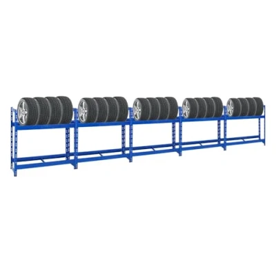 Abbildung von PROREGAL Mega Deal 5X Reifenregal Tiger HxBxT 100x110x35 cm 150kg Fachlast bis zu 16 Reifen mit Ebenen Blau