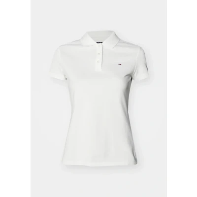 Abbildung von Tommy Jeans SLIM Essential Poloshirt, Damen, Größe: 42, Ecru