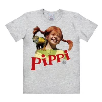 Abbildung von Logoshirt Pippi Langstrumpf ÄFFCHEN HERR Nilsson Tshirt print graumeliert, Herren, Größe: XL, Grau meliert
