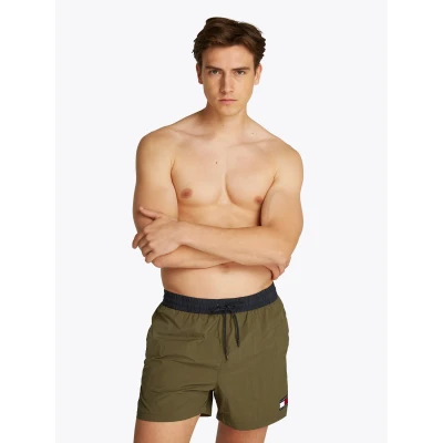 Abbildung von Tommy Hilfiger Heritage Medium Drawstring Badeshorts, Herren, Größe: XL, Olive