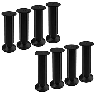 Abbildung von SOTECH 8 Stück Möbelfüße Terra Höhe 150 mm Schwarz eloxiert Stützfüße höhenverstellbar bis max. 15 mm, belastbar 250 kg/je Fuß